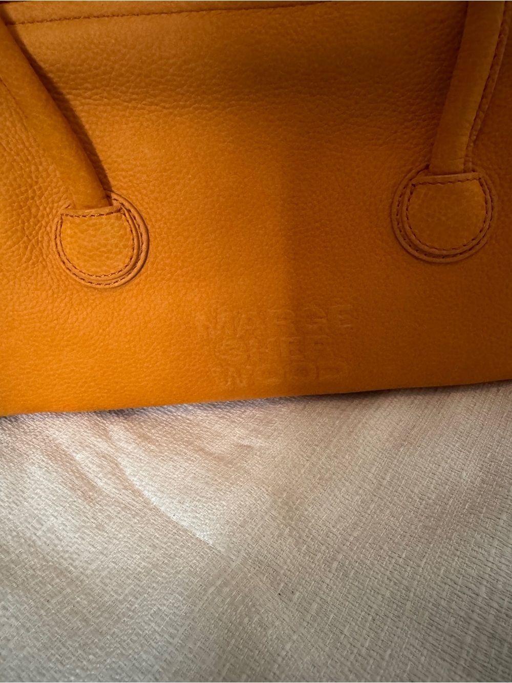 Marge Sherwood Soft Boston Bag Orange Leather Top Handle Shoulder Bag - Picture 2 of 11